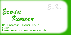 ervin kummer business card